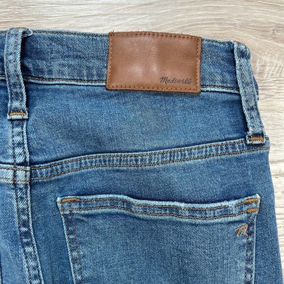 Madewell 10" High Rise Skinny Jeans Raw Hem Button Fly Dark Wash Size 26 - Picture 8 of 11